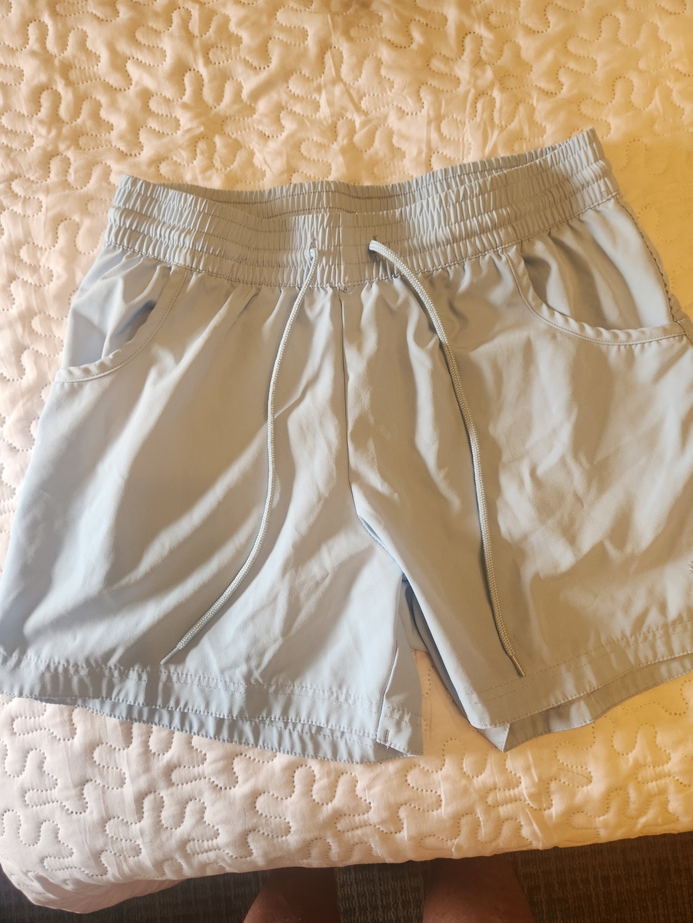 raya sun Light Blue Elastic Waist Swim Shorts